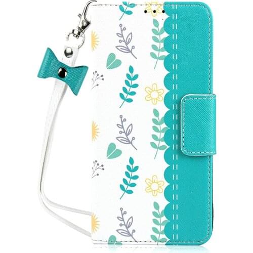 Hanging rope printing mobile phone leather case for One plus 7T Wallet bracket function for One plus 7T Pro