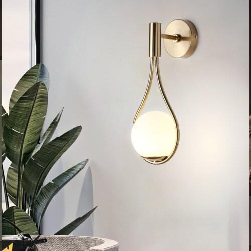 Northern Europe Creative light Water drop Glass Corridor Livingroom Bedroom Art machine head Wall lamp Round Multicolor