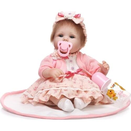 425F 15’’ Reborns Doll for Boy Girl Interactive Education Toy Soft Vinyl Cloth Body