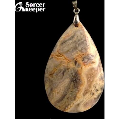 Fashion Crazy Lace Rosetta Agates Pendant Natural Stone Cabochon Beads Diy Necklace Pendants Jewelry Making Gem Accessory HS846