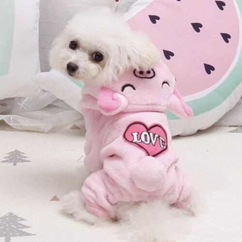 Soft Fleece Pet Dog Jumpsuit Winter Warm Dog Clothes Pajamas for Small Puppy Coat Jacket Pet Outfits Dog Hoodie Clothing Yorkie