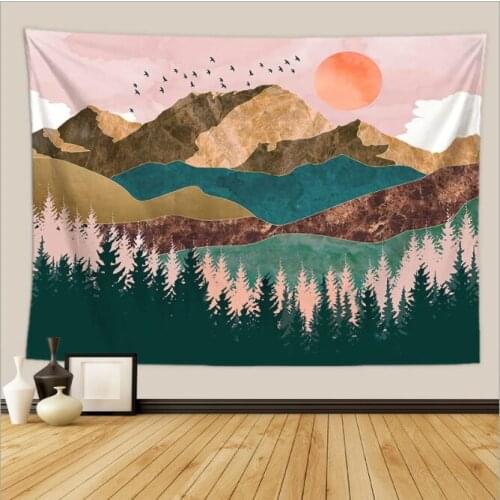 Deep forest landscape tapestry wall hanging home tapestry wall hanging beach towel beach mat