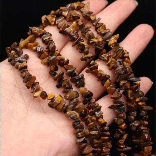 Natural Semi-precious Stone Unshaped Tiger Eye Stone 3x5-4x6mm For DIY Necklace Earrings Accessories Gift Length 40cm