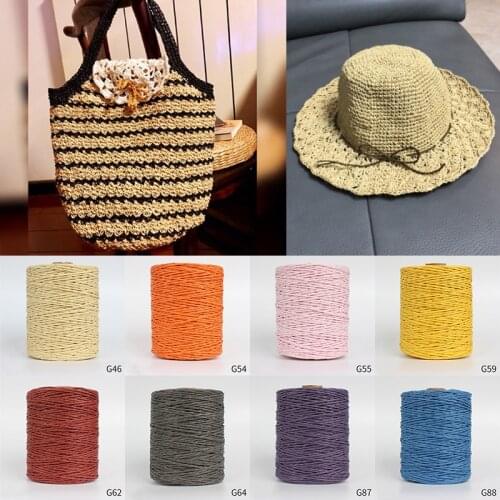 Threads Natural Raffia Straw Yarn For Summer Hand Knit Crochet Hat Handbag Cushion Baskets Knitting Material