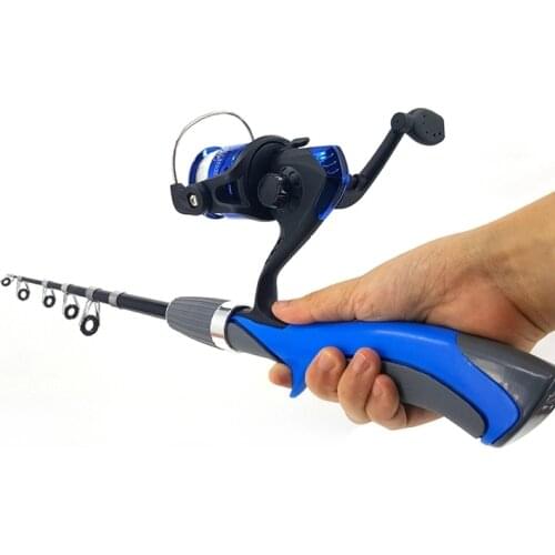 Fishing New product red and blue short fiberglass mini telescopic fishing rod top