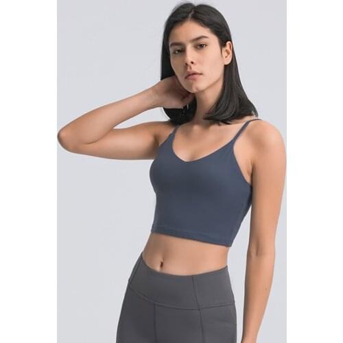 Rainbowshades Gym Workout Cami Tank Top Vest For Women V Neck Solid Color