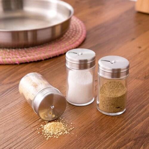 OTHERHOUSE 3Pcs Spice Jar Can Salt and Pepper Shakers Spice Container Seasoning Bottle Pot Barbecue BBQ Condiment Kitchen Cruet