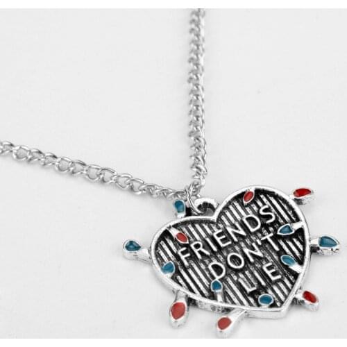 Anime Stranger Things Cosplay Choker Necklace Light Bulb Letter Heart Pendant Necklace for Best Friend Gift Jewelry