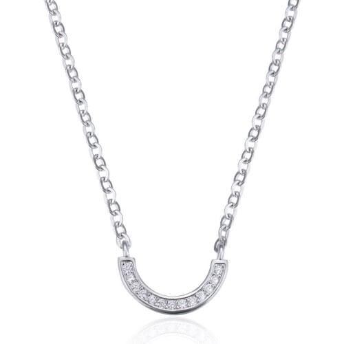 S925 Sterling Silver Necklace For Women U-shaped Pendant Diamond-set Zircon Clavicle Chain Fine jewelry for Wedding Gifts collar