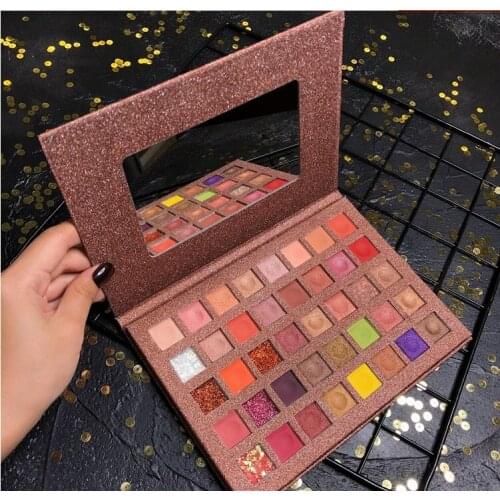 40 Color Pearlescent Maquillage Eyeshadow Palette Glitter Shimmer Matte Eyeshadow Pallete Pigmented Metallic Makeup Palette
