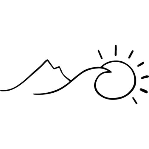 S51356# Various Sizes/Colors Car Stickers Vinyl Decal Mountains And The Sun Motorcycle Decorative Accessories