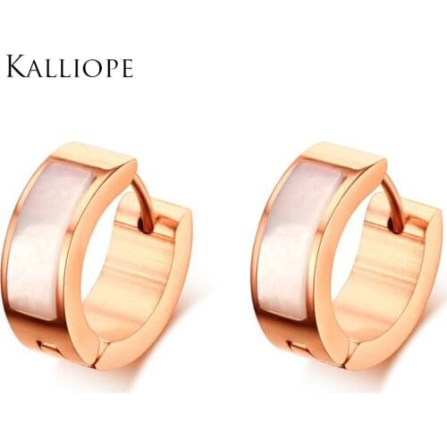 NEW 2019 new wholesale 16.5MM stainless steel earrings Rose Gold Color romantic unique gift jewelry lady simple style