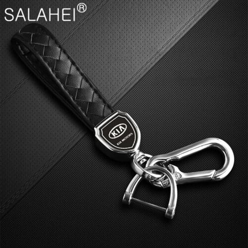 Alloy Metal Leather Car Key Keychain KeyRing Accessories For KIA K2 KX3 KX5 K4 K5 K3S RIO Ceed Creato Optima Sportage Sorento