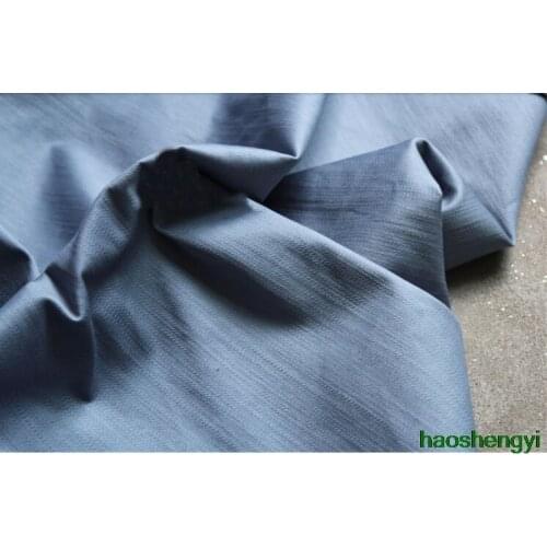 Light blue drape cotton fabric, vertical wrinkle texture clothing creative fabric