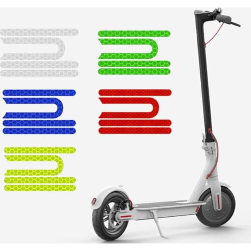 4PCS Scooter Reflective Sticker Set Front Rear Wheel Protective Safety Warning Stickers for Xiaomi Mijia M365 Scooter Accessory