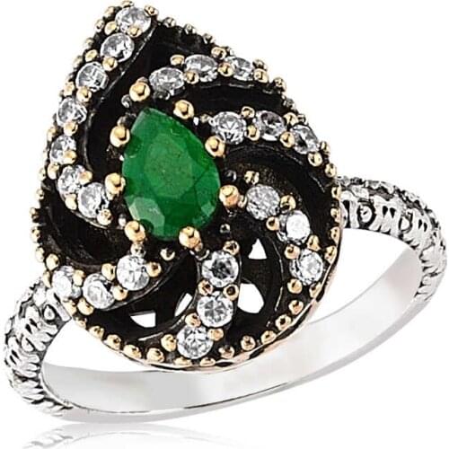 Tevuli 925 Sterling Silver Green Authentic Lady Ring