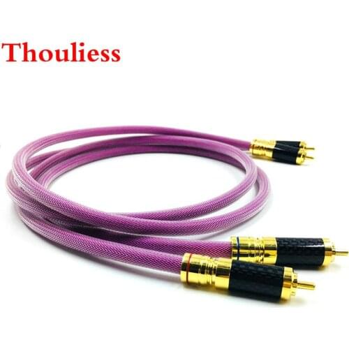 Thouliess Pair HIFI 2RCA Male to 2RCA Male Cable RCA Reference Interconnect Audio Cable with Gold plated RCA PLUG