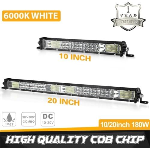 10" 20" LED Light Ultra Slim Dual Row Light Bar Driving Lamp Combo Beam 6000K M6 Mount 12V 24V For Offroad Car Truck ATV UTV