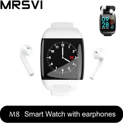 2in1 m8 Smart Watch With BT TWS Earphone Sport Watch Heart Rate Monitor Calling Wristband G36 Wireless Earbud PK T89 M1 M6 M7