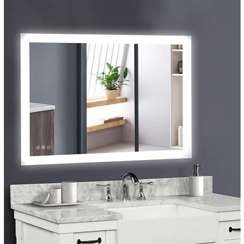 HAUSCHEN M00511 36x28inch Anti-Fog Separately Control+Dimmer Function IP44 Waterproof Vertical & Horizontal LED Lighted