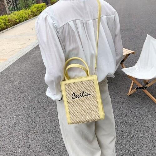 YoReAi Women Straw Bags 2021 Handmade Small Square Pack Woven Summer Crossbody Travel Beach Handbags Female Messenger Bag Totes