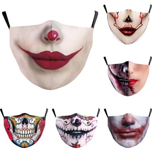 Creative Halloween Cospaly Fashion Funny Mouth Face-masks Women Men Unisex Cycling Sports Breathable Adult Party Protection Mask