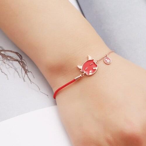 Factory Custom Red Bracelet Rose Gold Plating Animal Adjustable Bracelet Women Bull Head Simple Bracelet