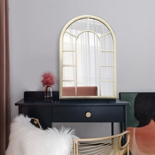 European Style Iron Hanging Mirror Furniture Decorative Mirror Background Wall Mirror Creative Mirror Living Room Decoration