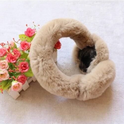 Real rabbit fur winter earmuffs for girl Elegant Rabbit Fur Winter Ear muffs Warmers Cover Ears Fashion genuine Headphones femme