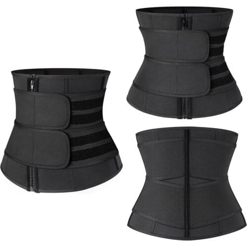 Women Waist Trainer Corset Sauna Sweat Faja Sport Girdle Slimming Shaper Abdominal Trimmer Belt Straps Modeling Black Plus Size