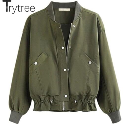 Ttytree 2020 Autumn Winter Women Casual Coat O-neck Pockets Button Zippers Ruffles Drawstring Fashion Loose Tops Cool Short Coat
