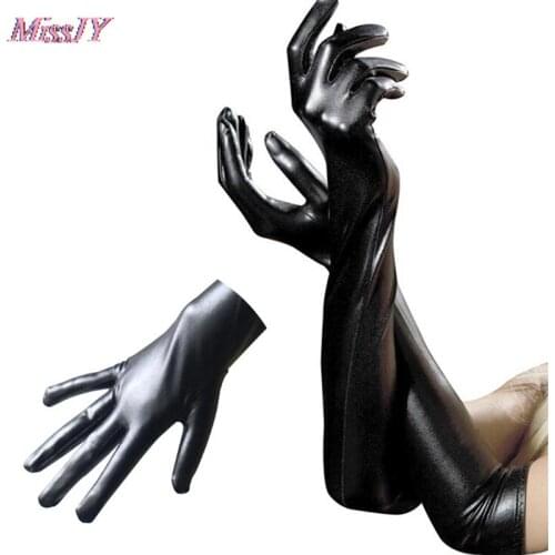 1Pair Sexy Faux Leather Shiny Long Latex Glove Punk Gloves Sexy Hip-pop Jazz Outfit Mittens Culb Wear Cosplay Costumes Accessory