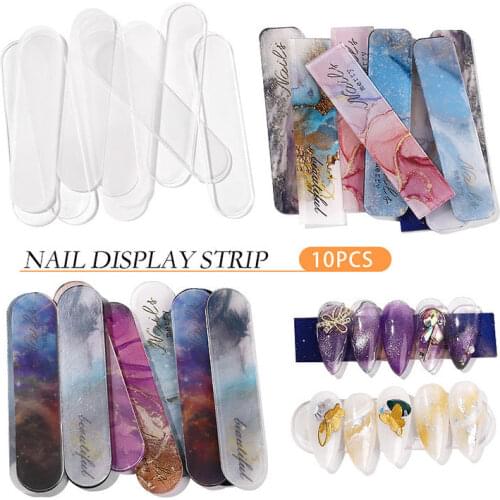 10 Pieces/Set Nail Art Display Boards Oval Shape False Nail Tips Nail Adhesives Nail Kit Nail Art Tools Stamping Plate Holder