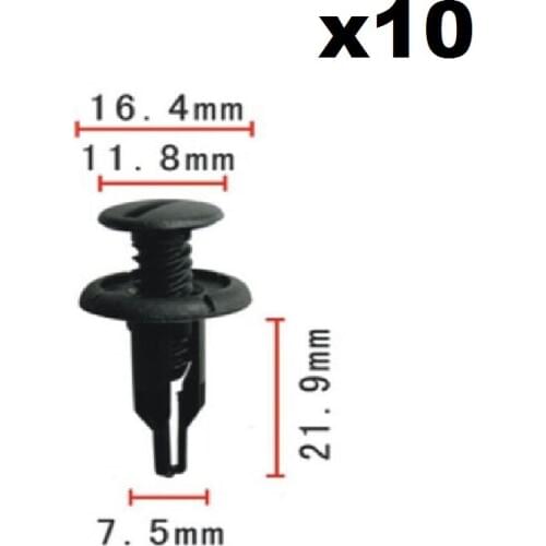 10x For Honda Pillar Garnish, Side And Trunk Lining Clips / Nylon Retainer Clip / Trunk carpet fixed buckle