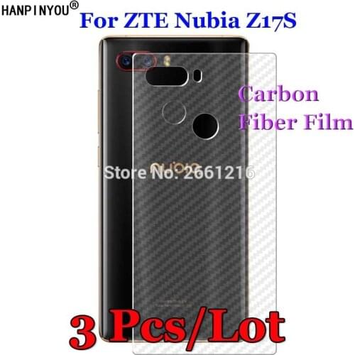 3 Pcs/Lot For ZTE Nubia Z17S 5.73" 3D Non-slip Clear Carbon Fiber Back Film Screen Protector Protective Sticker