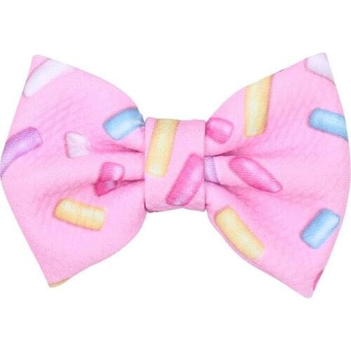 50pcs/lot ,5inch Flamingo/Rainbow/Donut/Floral Hair Bow Waffle Hair Clip For Girls Women Headband Barrettes DIY Hair Accessories