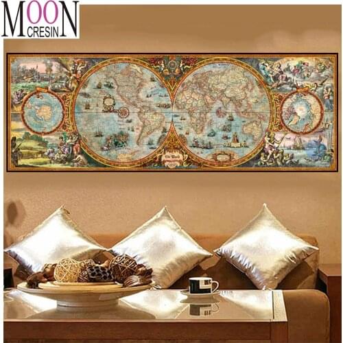 5D DIY Diamond Painting Cross Stitch "Ancient map" Diamond Embroidery set Mosaic Full Square round Rhinestones decor home