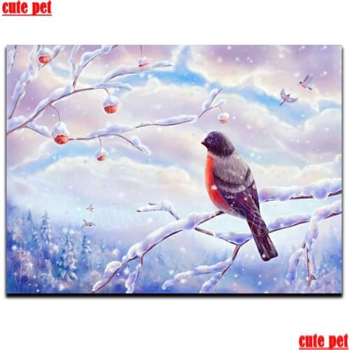 Diy Diamond Painting Winter snow Diamond Embroidery Full square round drill animal Bird 5d Diamond Mosaic kits decoration salon