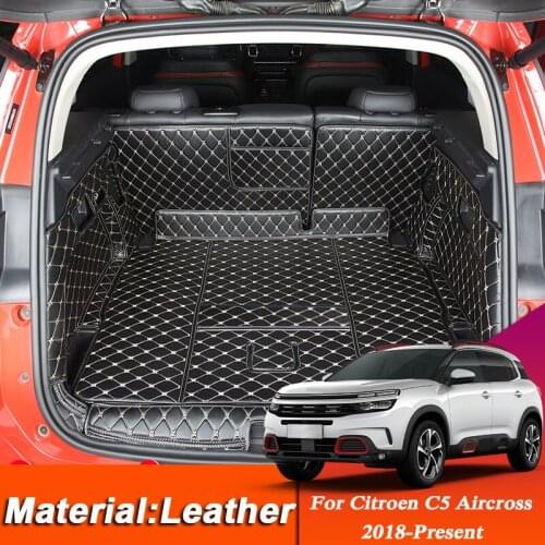 Car Styling Custom Rear Trunk Mat For Citroen C5 Aircross 2018-PresentLeather Waterproof Auto Cargo Liner Pad InternalAccessory
