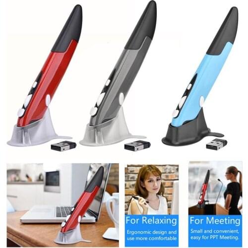 2.4G Wireless USB Optical Presenter Pen Mouse Adjustable 1600DPI 4 Keys Mini Mice for Tablet Laptop PC Desktop Smart TV Box