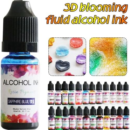 Art Alcohol Ink 22 Colors Alcohol-Based Resin Dye High Concentrated Color Dye for Resin Painting Fluid Painting for DIY Making
