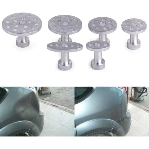DWCX 6PCS Silver Car Auto Aluminum PDR Puller Tabs Glue Body Paintless Dent Hail Repair Removal Tools for VW Audi Ford Toyota