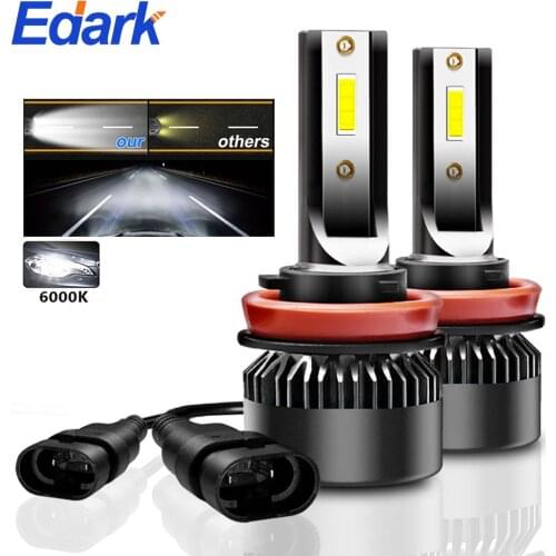Edark Led Car Headlight H7 LED H4 Bulb H8 H1 H11 HB3 9005 HB4 9006 Auto Lamps Fog Lights 6000K 0000LM 100W 12V Canbus LED Lamps