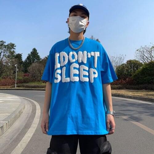 Oversized T Shirt For Men Summer Letter Loose Casual Short Sleeve O Neck Korean Style Hip Pop Vintage Harajuku Cotton Clothing