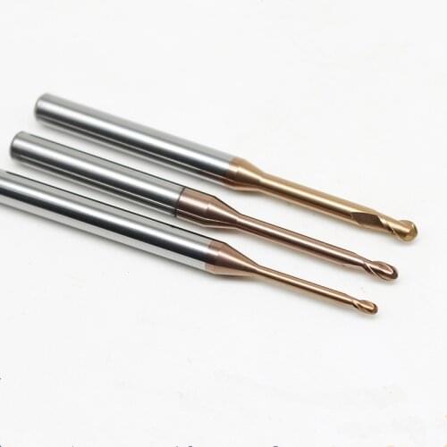 Good quality HRC60 CNC carbide ball milling cutter long neck cutting long neck End mill deep milling cutter round cutters