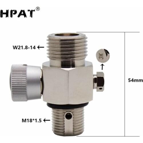 HPAT Paintball Chromed Valve with On/Off M18X1.5 Thread