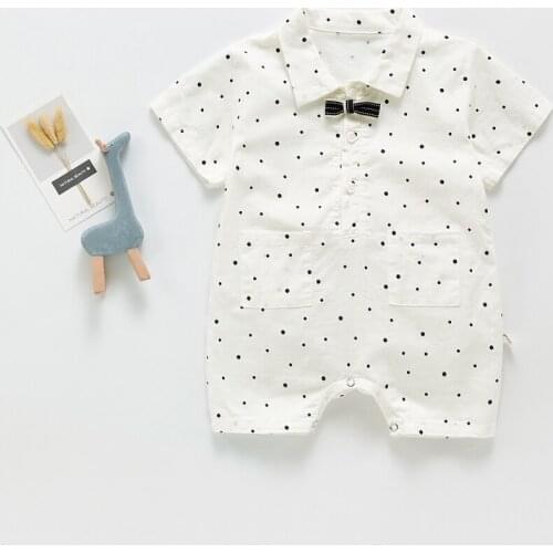 Ins Hot Sale Baby Boys Dotted Romper