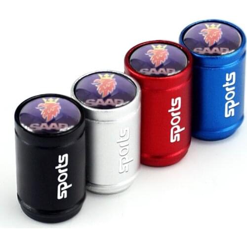 Car Styling Dull Polish Wheel Tire Valve Caps For SAAB Logo For SAAB 92 93 GT750 94 95 96 Sport Formula Junior Saabo 9-2X 9-3