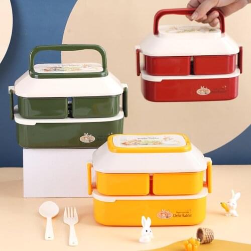 Microwave Lunch Box Wheat Straw Dinnerware Food Storage Container Children Kids School Office Portable Bento Box Lunch Bag