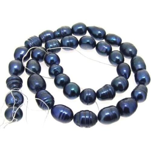 Unique Pearls jewellery Store,8mm Blue Rice Freshwater Pearl Loose Beads One Full Strand DIY Pearl Necklace Material,LS3-03